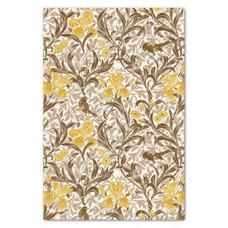 William Morris Irises, Mustard Gold, Brown & Beige Tissue Paper