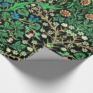 William Morris Jacobean Floral, Black Background