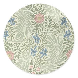 William Morris Larkspur Floral Wallpaper Classic Round Sticker