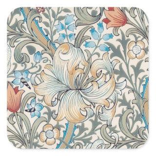 William Morris Lily Art Nouveau Square Sticker