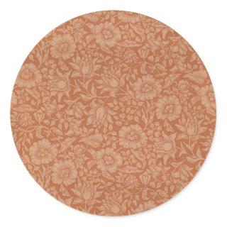William Morris Mallow Floral Wallpaper Design Classic Round Sticker