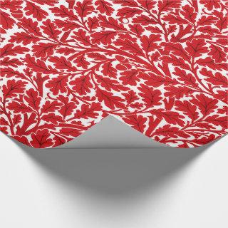William Morris Oak Leaves, Deep Red and White Wrap