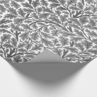 William Morris Oak Leaves, Silver Gray and White
