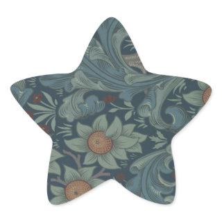 William Morris Orchard Pattern Art Star Sticker