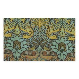 William Morris Peacock Dragon Wallpaper  Rectangular Sticker