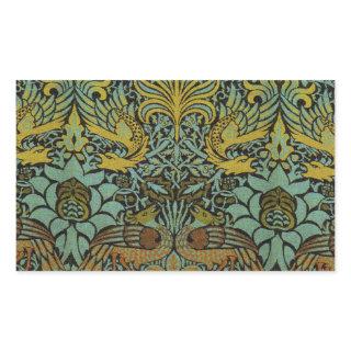 William Morris Peacock Dragon Wallpaper  Rectangular Sticker