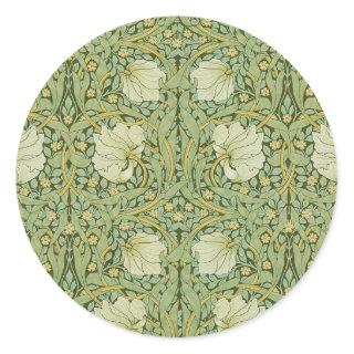 William Morris Pimpernel Floral Blue Wallpaper Classic Round Sticker