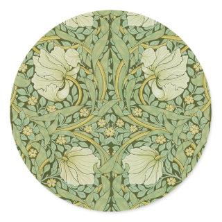 William Morris Pimpernel Floral Blue Wallpaper Classic Round Sticker