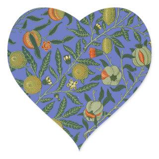 William Morris Pomegranate Wallpaper Heart Sticker