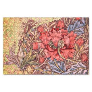 William Morris RED FLOWER Tissue Paper