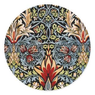 William Morris Snakeshead Floral Pattern Classic Round Sticker