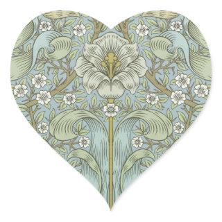 William Morris Spring Thicket Classic Pattern Heart Sticker