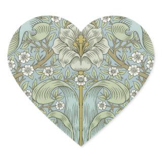 William Morris Spring Thicket Classic Pattern Heart Sticker