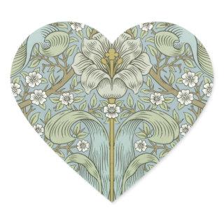 William Morris Spring Thicket Classic Pattern Heart Sticker