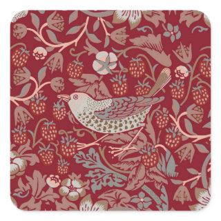 William Morris Strawberry Thief Square Sticker