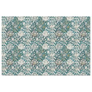 William Morris Teal Floral Cottagecore Decoupage Tissue Paper