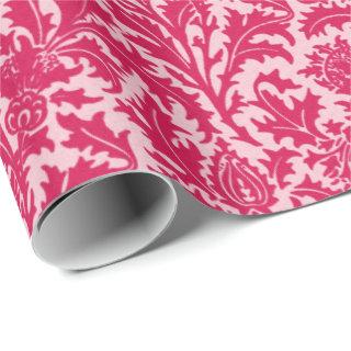 William Morris Thistle Damask, Fuchsia Pink