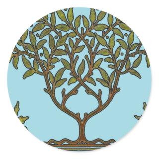 William Morris Tree Frieze Floral Wallpaper Classic Round Sticker