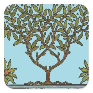 William Morris Tree Frieze Floral Wallpaper Square Sticker