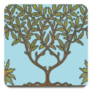 William Morris Tree Frieze Floral Wallpaper Square Sticker