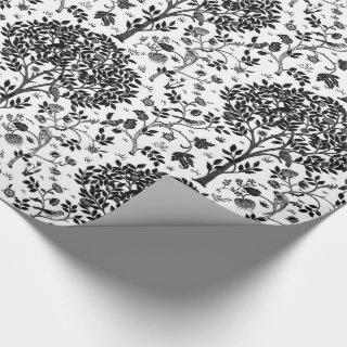 William Morris Tree of Life Pattern, Black & White