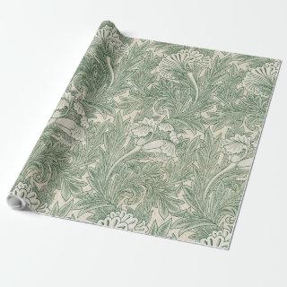 William Morris tulip wallpaper textile green