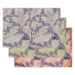 William Morris Wallflower floral blue damask   Sheets