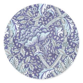 William Morris Windrush blue floral flowers Classic Round Sticker