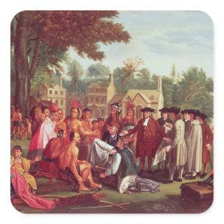 William Penn's Treaty with the Indians in 1683 Square Sticker