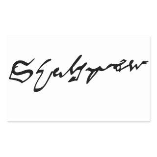 William Shakespeare signature Rectangular Sticker