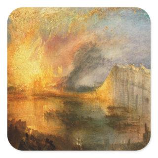 William Turner - The Burning of the Parliament Square Sticker