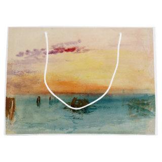 William Turner - The Lagoon near Venice at Sunset Large Gift Bag
