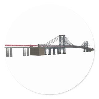 Williamsburg Bridge: 3D Model: Classic Round Sticker