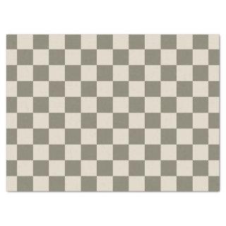 Willow Grey and Bone Checkerboard Tissue Paper