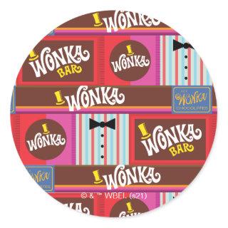 Willy Wonka Candy Pattern Classic Round Sticker