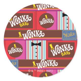 Willy Wonka Candy Pattern Classic Round Sticker