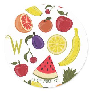 Willy Wonka Lickable Wallpaper Pattern Classic Round Sticker