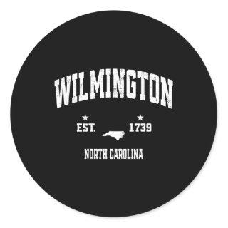 Wilmington North Carolina Nc Throwback Classic Round Sticker