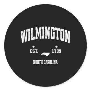 Wilmington North Carolina Nc Throwback Classic Round Sticker