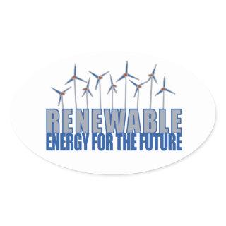 Wind Power Turbines Oval Sticker