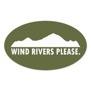 Wind Rivers Please Oval Sticker