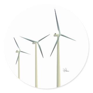 Wind Turbine Classic Round Sticker