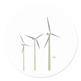 Wind Turbine Classic Round Sticker