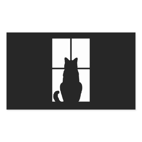 Window Cat Click to Customize Get any color decor Rectangular Sticker