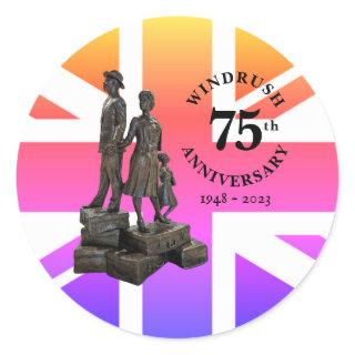 Windrush 75th Anniversary Statue Union Jack Classic Round Sticker