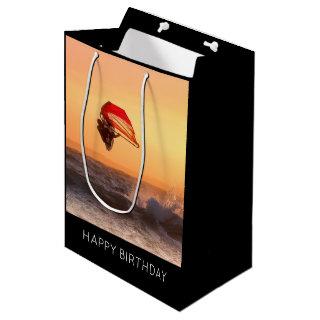 Windsurfing At Sunset Surfer Sailboarding Medium Gift Bag