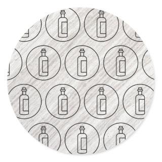 wine bottle pattern texture classic round sticker