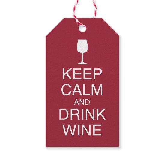 Wine Gift Tags Keep Calm and Drink Wine