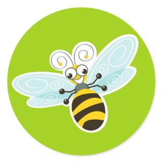 Wing-Nutz™_Bumble Bee (Buzz)_ sweet  & fun Classic Round Sticker