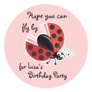Wing-Nutz™_Ladybug (Dotty)_ sweet  & fun Classic Round Sticker